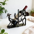 thumbnail image 2 of Vintage Metal Cowboy And Cactus Wine Rack – Tabletop Bottle Display Stand For Kitchen, Bar, Or Dining Table, 2 of 7