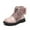 b#Pink654, variant on CAIVO Children Shoes Fashionable Flat Boots Comfortable Soft Sole Leather Child Boots Kids Boho Shoes Solid Color Footwear