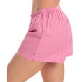 thumbnail image 2 of Just Love Women’s Cotton Pajama Shorts- Sleep & Lounge Boxer PJs. (Stripe - Tonal Pinks, Medium), 2 of 3
