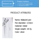 thumbnail image 5 of Plastic Ballpoint Pen With Verification Function | LED Light Invisible Ink Writer | 2 Pack | 1ml Capacity | 13cm Length | Silver Color | Secret Message & Tattoo Marker Pen, 5 of 9