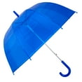 Kung Fu Smith Blue Auto Open Clear Bubble Umbrella for Rain, Dome Shaped Transparent Plastic