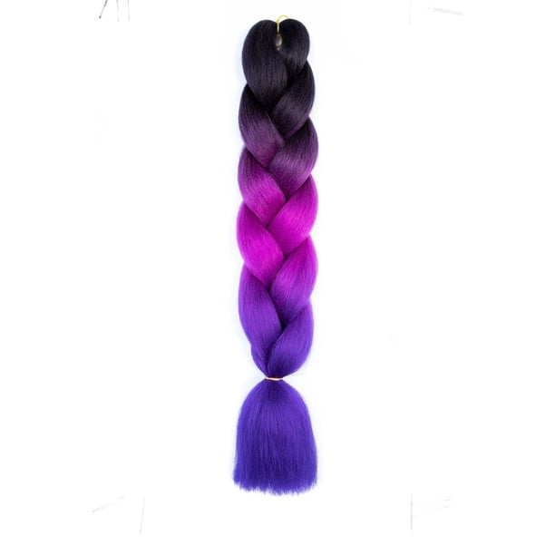 XmhyTop-A Extensiones de cabello sintético trenzado multicolor jumbo ombré de 60 cm, 3 piezas, perfectas para trenzas regulares y con giros DIY, C10