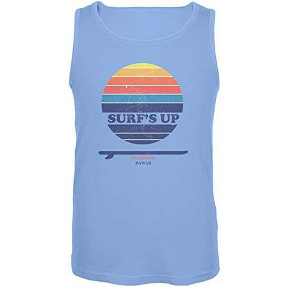 Surf's Up Backdoor Hawaii Carolina Blue Adult Tank Top - Medium