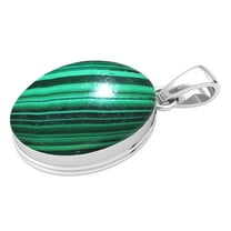 925 Sterling Silver Pendant Natural Malachite Handmade Jewelry