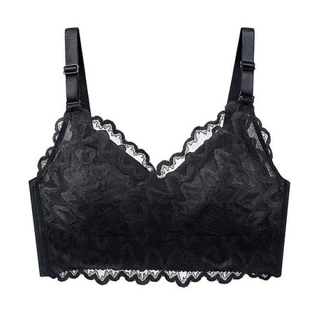 Blphud Ladies Bras Clearance Sale Women Sports Bra Plus Size Women s Lace Up Push Up Bra with Full Coverage and Side Support Bra Smooth Trendy Lingerie for Women Sports Bras for Women Black 36/80