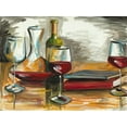 thumbnail image 2 of French-Roussia, Heather A. 18x15 Black Ornate Wood Framed with Double Matting Museum Art Print Titled - Wine and Books, 2 of 4