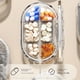 thumbnail image 5 of Organizador de vitaminas hermético extragrande - Pastillero portátil para viajes y uso doméstico, 4 compartimentos, plástico gris transparente, 11 x 7 x 2,9 cm, 5 of 6