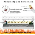 thumbnail image 6 of 6Ft Power Strip Surge Protector -  Extension Cord with 6 AC Outlets and 3 USB Ports for for Home, Office, Dorm Essentials, 1680 Joules, ETL Listed, (Black), 6 of 7