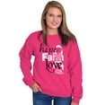 thumbnail image 5 of Hope Faith Love Breast Cancer Support Women Crewneck Sweatshirt Brisco Brands M, 5 of 6