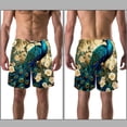 thumbnail image 3 of luoweisi Men's Beach Shorts Quick Dry Swim Trunks with Mesh Lining Peacock S, 3 of 5