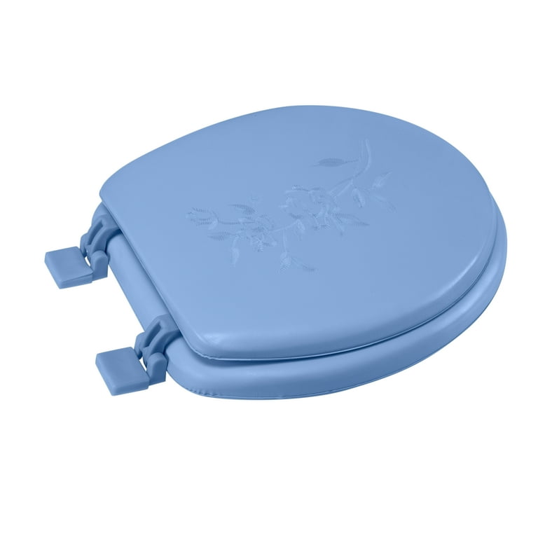 Bath Bliss Extra Soft Standard Round Toilet Seat Blue Walmart