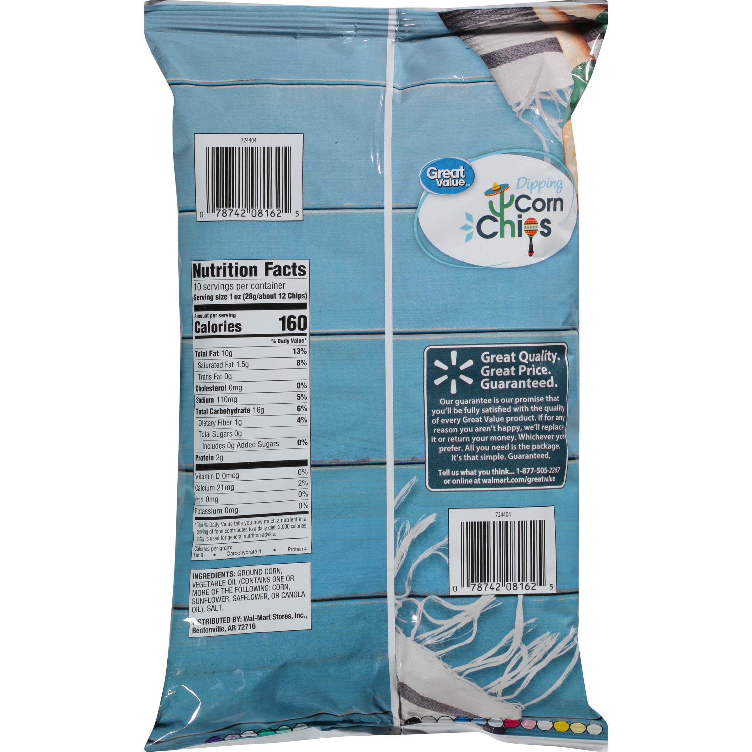 Great Value Dipping Corn Chips, 10 oz