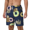 thumbnail image 2 of Balery Sloth with Donuts Mens Swim Trunks Swim Shorts for Men Quick Dry Inseam Beach Shorts with Compression Liner Pocket-X-Large, 2 of 9