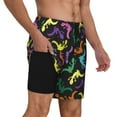 thumbnail image 2 of Logiee Colorful Lizards Print Men's Swim Trunk,Quick Dry Board Shorts ,Men's Swim Trunks with Compression Liner, Bathing Suits with Pockets-XX-Large, 2 of 6