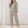 thumbnail image 2 of Fotbe Insects A Conjunto de Pijama de Manga Larga para Mujer con Estampado, Ropa de Dormir de 2 Piezas, Conjunto de Casa Suave y Cómodo con Bolsillos-Medium, 2 of 7