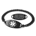thumbnail image 1 of MedicEngraved Black Stainless Steel Custom Medical Alert Bracelet - 7mm Curb Link, 1 of 7