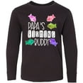 thumbnail image 3 of Inktastic Papa's Fishing Buddy with Colorful Fish Long Sleeve Youth T-Shirt, 3 of 5