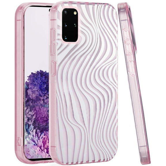 For Samsung Galaxy s20 Plus s20  s11 6.7inch Double Layer Design IMD TPU Case - Wave Pink Zebra Stripes
