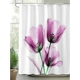 thumbnail image 2 of Modern Abstract Tulip Flower Shower Curtain, Pink Bathroom Decor Curtains Set with Hooks, Waterproof Fabric Home Accessories， 72X 96 Inch Extra Long, 2 of 6