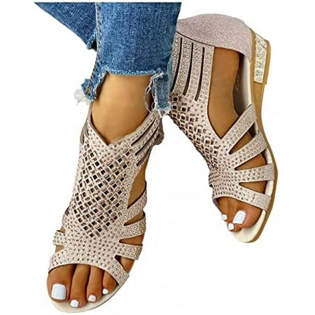 

Women s Fashion Rhinestones Design Slides Sandals A35