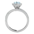 thumbnail image 3 of Mauli Jewels Rings for Women 2.34 Carat Diamond and Pear Shaped Aqumarine Shared-prong 10K White Gold, 3 of 6