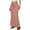 Pink, variant on WENWU Women's Casual High Waist Drawstring Elastic Waist Midi Skirt with Back Slit for Daily Spring Summer Basic Solid Skirt Linen Skirts for Women Girls Skater Skirt