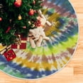 thumbnail image 5 of FMSHPON Tie Dye Pattern of YellowBlue Color Xmas Christmas Tree Skirt Stand Mat for Holiday Party Decoration Indoor Outdoor 36 inches, 5 of 6