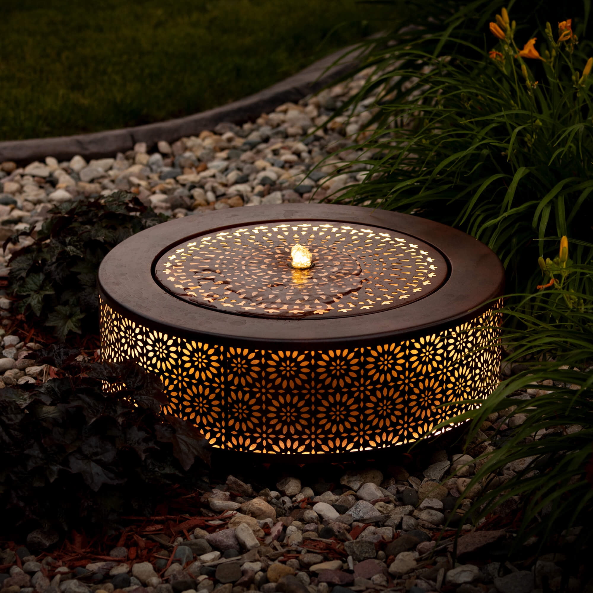 Sullivans 10.5" Large Pierced Copper Fountain, Metal
