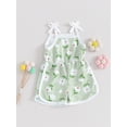 thumbnail image 2 of Toddler Baby Girl Summer Outfit Floral Romper Tie-Up Strap Halter Jumpsuit Infant Summer Sling One Piece Bodysuit, 2 of 7