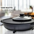 thumbnail image 6 of OVENTE Electric Hot Pot and Grill Combo, 2-in-1 Portable Countertop Cooker, Black GH10133B, 6 of 7