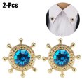 thumbnail image 1 of 2PCS Collar Brooch Stylish Rhinestone Rudder Collar Pin Brooch Pin Jewelry Brooch for Men Women, 1 of 10