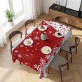 thumbnail image 3 of Red Christmas Table Cloth Waterproof Tablecloths, Snowflake Winter Xmas Tree Ball Tablecloth Dining Table Cover for Kitchen Party Tabletop Outdoor, Rectangle Tablecloth 54x108 Inch, 3 of 9