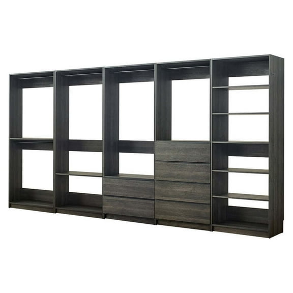 Prosper Gray Freestanding Walk in Wood Closet System