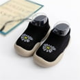 thumbnail image 2 of Rovga Boys Girls Socks Shoes Animal Cartoon Print Toddler Solid Color Comfortable Floor Socks Non Prewalker Shoes 12-18 Months Black, 2 of 4