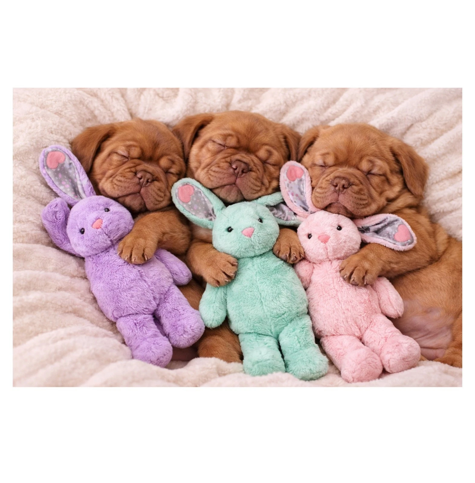Plush Dog Toy Soothing Calming Lavender Infused 12 Inch Bunny With Heartbeat (Pink)