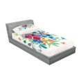 thumbnail image 2 of Ambesonne Floral Fitted Sheet & Pillow Sham Set, Bouquetnd Butterflies, Twinxl, Multicolor, 2 of 2