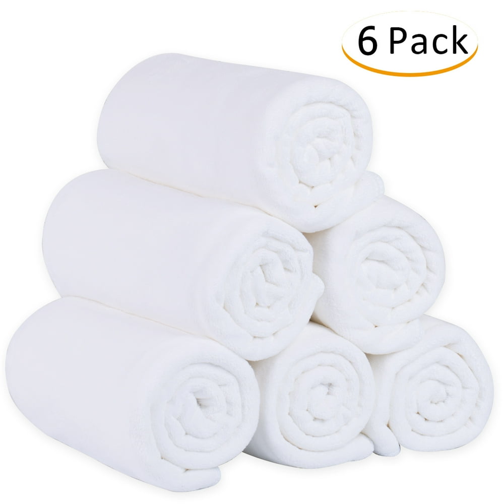 Microfiber Bath Towel Set(6 Pack, 27" x 55") Extra Absorbent, Fast