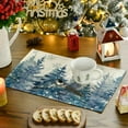 thumbnail image 3 of mubwai Pine Trees Blue Winter Placemats Set of 4, 12x18 Inch Seasonal Holiday Christmas Place Mats for Party Dining Table, 3 of 6
