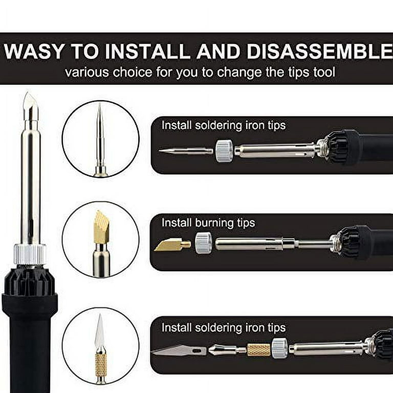 HOTOOLME Burner Tool Set Professional Pyrography Pen with Adjustable  Temperature, 18 Pencils for Wood Burning, Soldering, Embossing