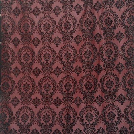 Polyester Taffeta with Velvet Flocked Damask Fabric 58 Wide by 36 (1-Yard) for Arts Crafts & Sewing Polyester Taffeta with Velvet Flocked Damask Fabric 58 Wide by 36 (1-Yard) for Arts Crafts & Sewing