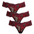 thumbnail image 2 of Aayomet Strings pour Femmes Dentelle Maille Sans Couture Demi-Hanches Taille Basse Culottes String (Rouge, TTG), 2 of 3