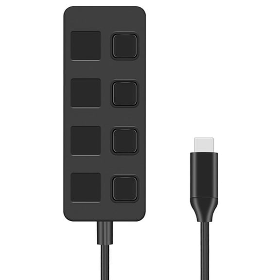 4-Port Button USB3.0 HUB Switch USB Splitter1 to 4 Hub Type-C Extender for Laptop Computer Accessoriess,A,1 * Splitter,Black