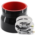 thumbnail image 1 of Acoplador Reductor De Silicona Negro Recto De 3 A 3-1/2 Pulgadas De Diámetro Interior Con 2 Abrazaderas Con Perno En T 4 Capas De Refuerzo De Poliéster Tubo Turbo De Alto Nivel Adecuado, 1 of 5