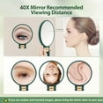 thumbnail image 2 of Dual-Sided 1X/30X Magnifying Handheld Makeup Mirror with 360 °   Adjustable Handle – Portable, Travel-Friendly Design, No Batteries Needed, Sleek Black Frame & Golden Accents, 2 of 9