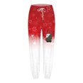 thumbnail image 3 of Gibobby pantalones de vestir mujer cintura alta Pantalones casuales de fitness deportivos de cintura alta con bolsillo en la cintura con estampado navideño informal para mujer (Verde, XL), 3 of 4