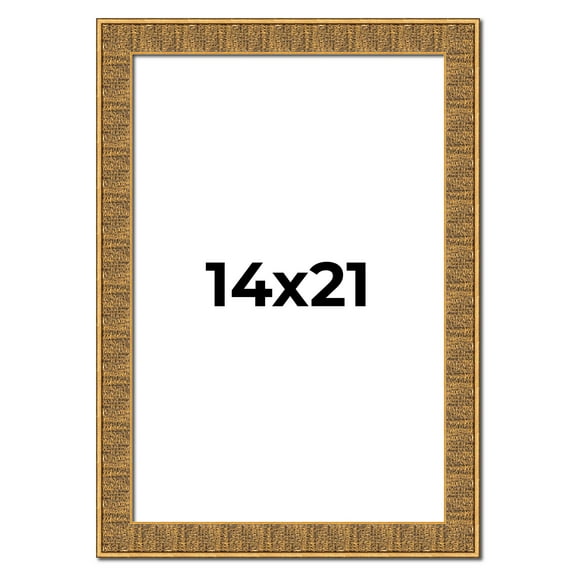 14x21 Frame Black and Gold Distressed Solid Wood Sonoma Picture Frame | 1.625 Inch Moulding Width |