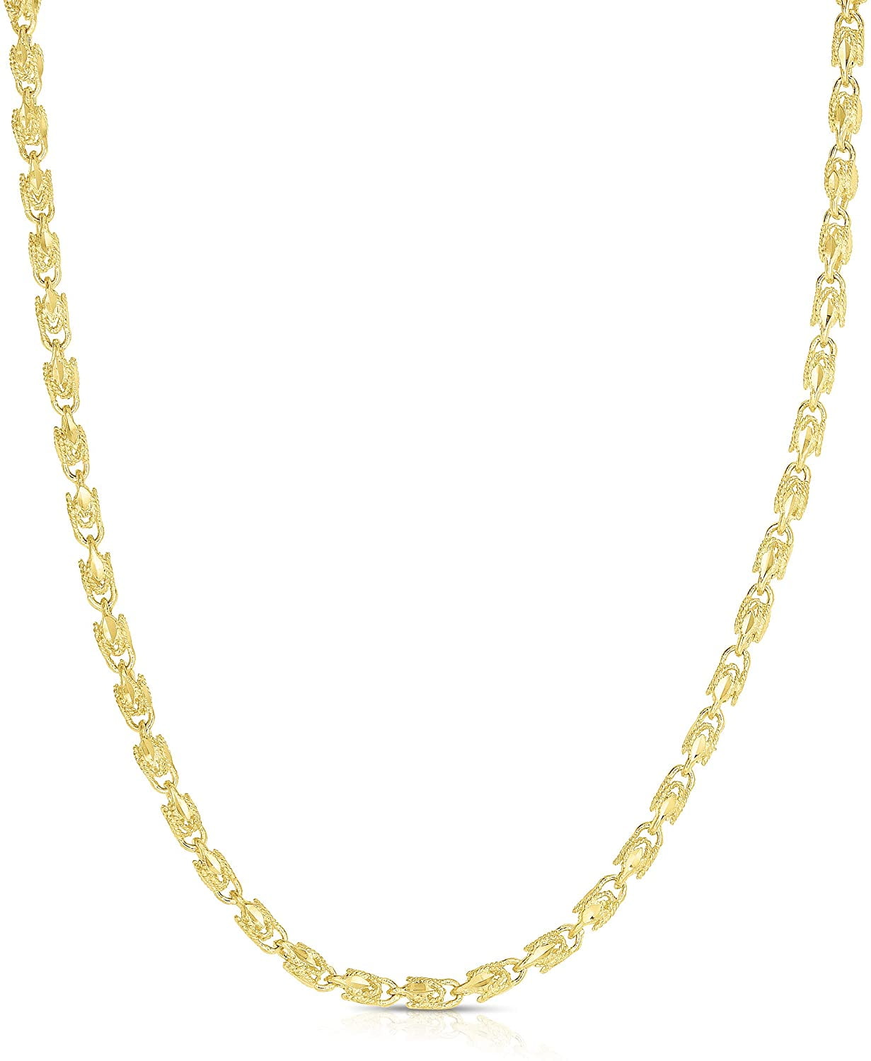 Floreo 10k Yellow Gold 2.5mm Solid Turkish Rope Chain Necklace, 16- 30 ...