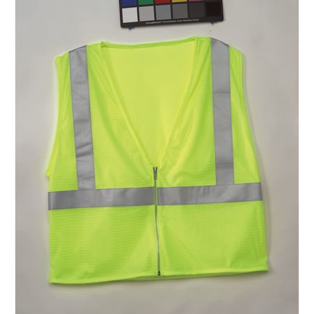 Kishigo 1089 Ultra-Cool Polyester Zipper Front 1 Pocket Vest, Large, Lime