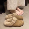 thumbnail image 2 of Slippers for Women,Cozy Slippers Lined Shoes With Sole Soft Indoor Outdoor Comfortable Winter Slide Mules For Ladies Warm Fuzzy Slide On Footwear,Womens Slippers,Yellow,8, 2 of 4