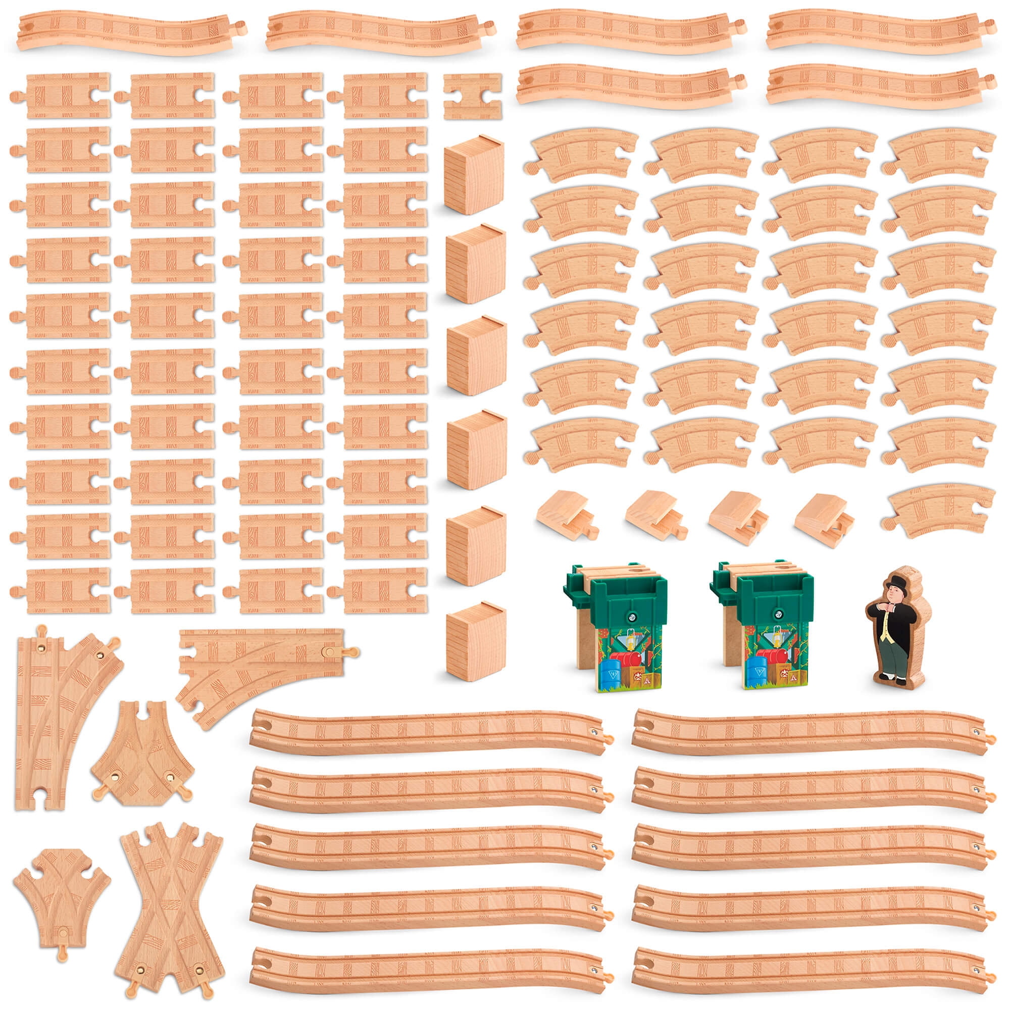 thomas wooden railway 100 piece set